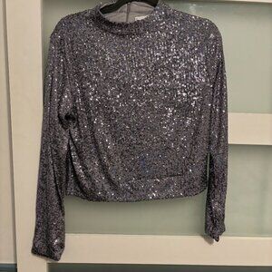 Sequin Mock Turtleneck top MNG